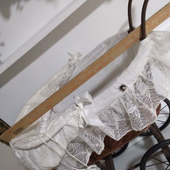 Vintage Victorian Style Baby Carriage with Lace Canopy - Picture 14 of 16